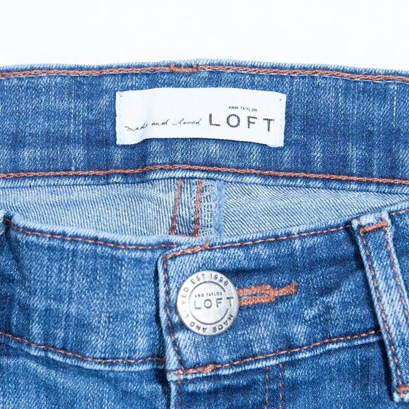 LOFT Blue Skinny Jeans with Stretch Mid-Rise - Picture 8 of 10